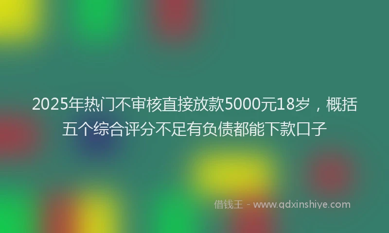 2025年热门不审核直接放款5000元18岁，概括五个综合评分不足有负债都能下款口子