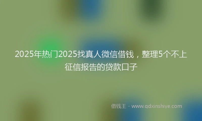 2025年热门2025找真人微信借钱，整理5个不上征信报告的贷款口子