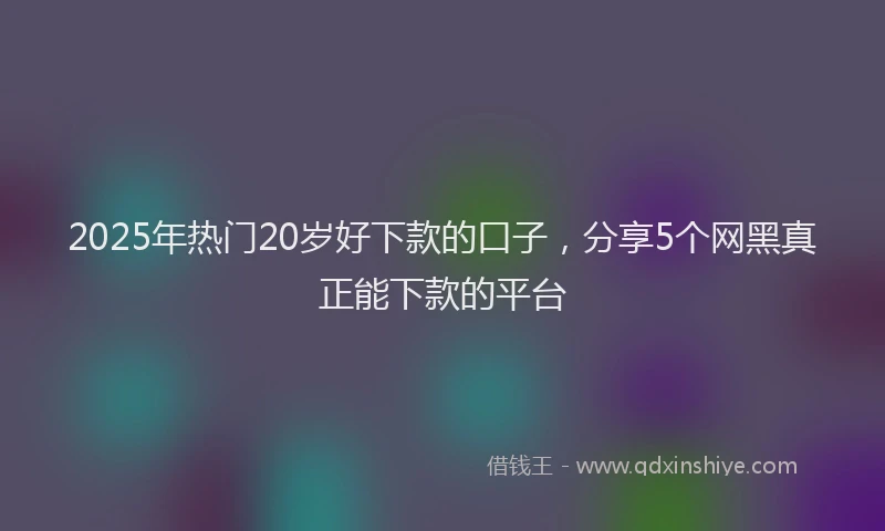 2025年热门20岁好下款的口子，分享5个网黑真正能下款的平台