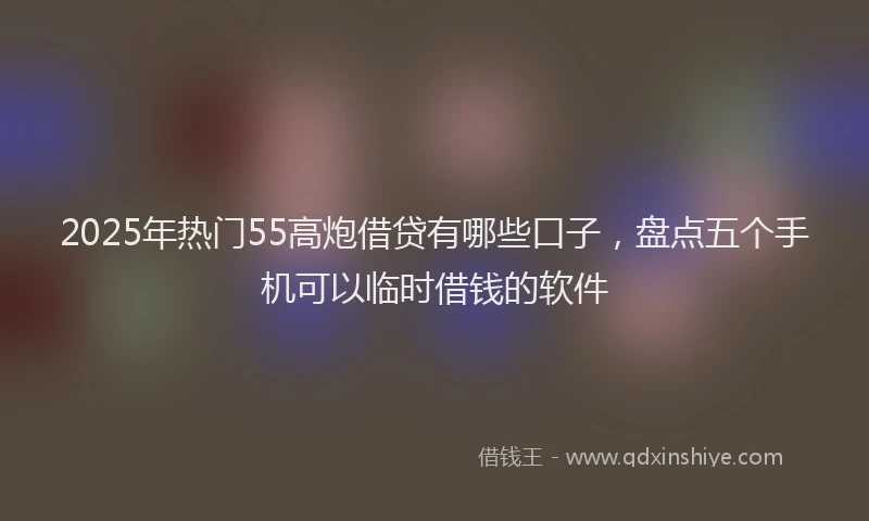 2025年热门55高炮借贷有哪些口子，盘点五个手机可以临时借钱的软件