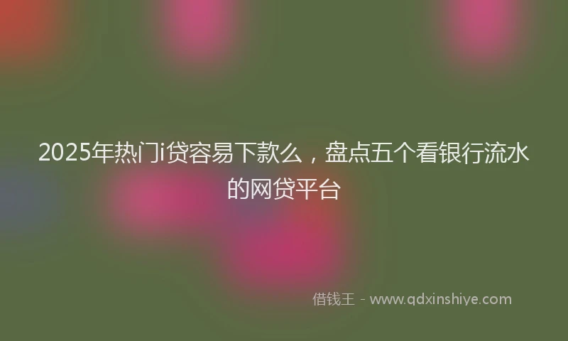 2025年热门i贷容易下款么，盘点五个看银行流水的网贷平台