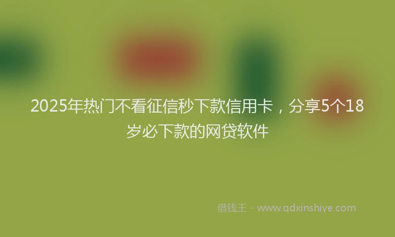 2025年热门不看征信秒下款信用卡，分享5个18岁必下款的网贷软件