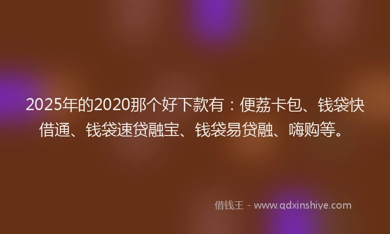2025年的2020那个好下款有：便荔卡包、钱袋快借通、钱袋速贷融宝、钱袋易贷融、嗨购等。