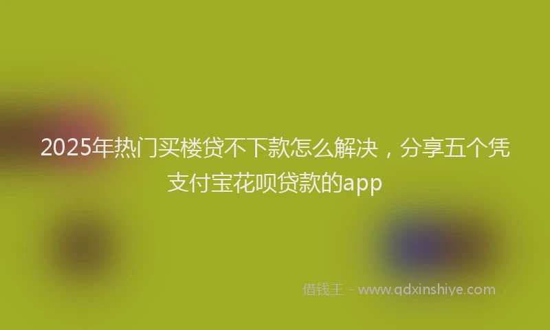 2025年热门买楼贷不下款怎么解决，分享五个凭支付宝花呗贷款的app