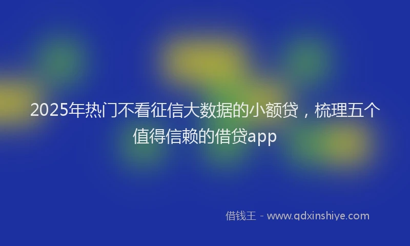 2025年热门不看征信大数据的小额贷，梳理五个值得信赖的借贷app