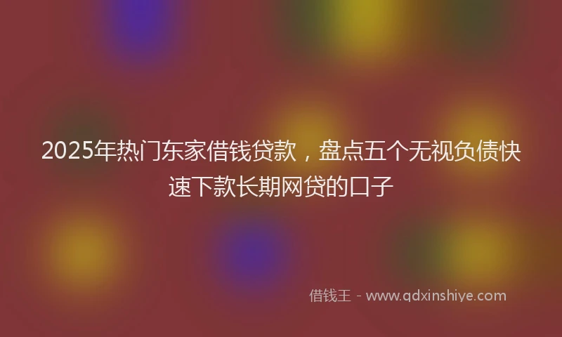 2025年热门东家借钱贷款，盘点五个无视负债快速下款长期网贷的口子