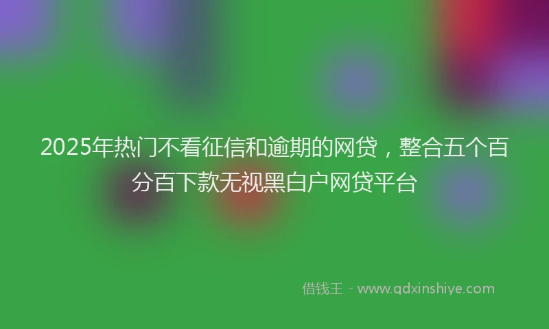 2025年热门不看征信和逾期的网贷，整合五个百分百下款无视黑白户网贷平台