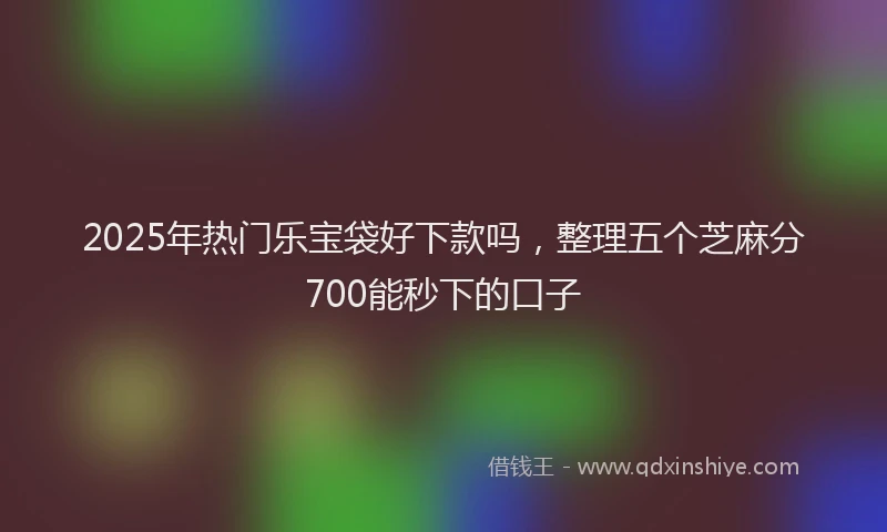 2025年热门乐宝袋好下款吗，整理五个芝麻分700能秒下的口子