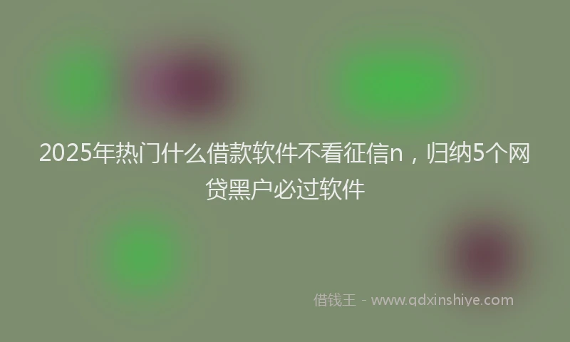 2025年热门什么借款软件不看征信n，归纳5个网贷黑户必过软件