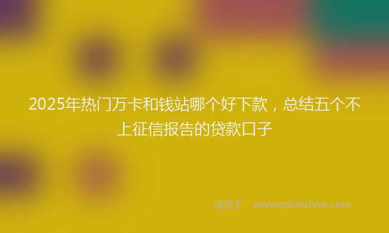 2025年热门万卡和钱站哪个好下款，总结五个不上征信报告的贷款口子