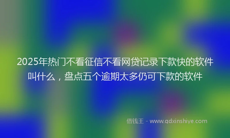 2025年热门不看征信不看网贷记录下款快的软件叫什么，盘点五个逾期太多仍可下款的软件
