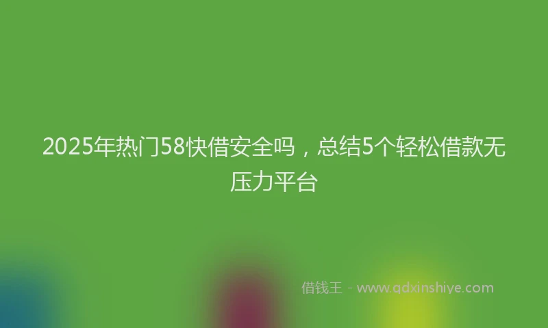 2025年热门58快借安全吗，总结5个轻松借款无压力平台