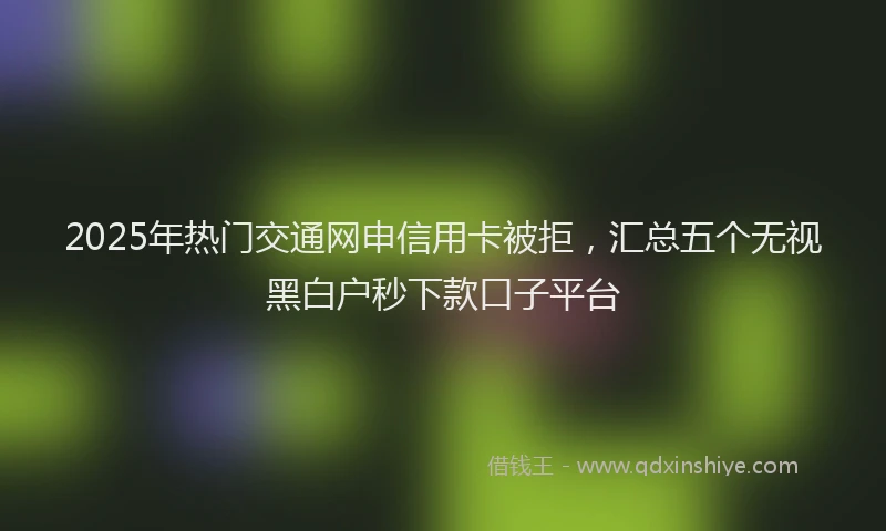 2025年热门交通网申信用卡被拒，汇总五个无视黑白户秒下款口子平台