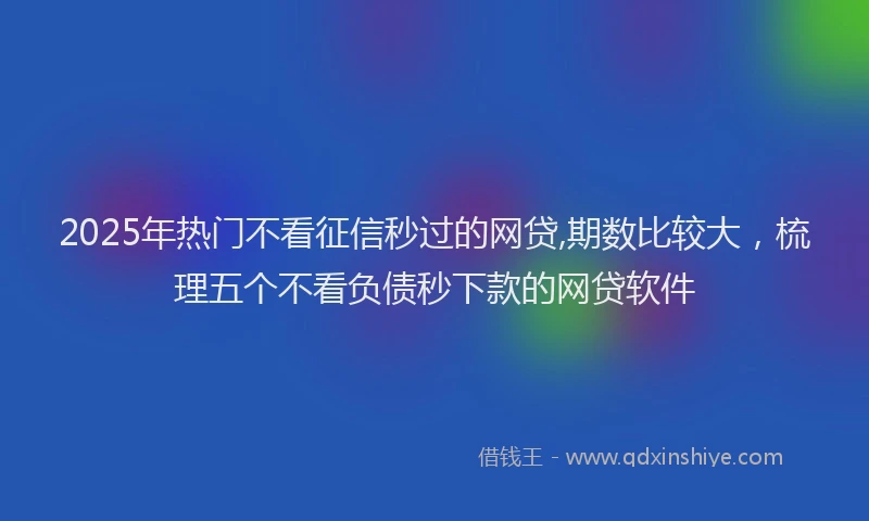 2025年热门不看征信秒过的网贷,期数比较大，梳理五个不看负债秒下款的网贷软件