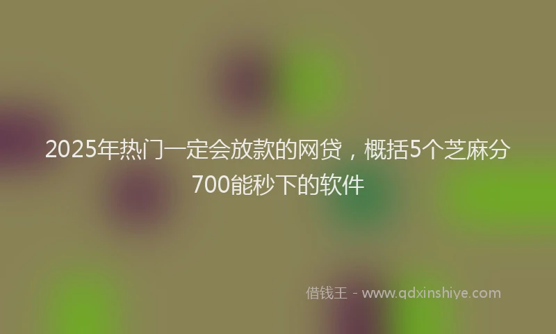 2025年热门一定会放款的网贷，概括5个芝麻分700能秒下的软件