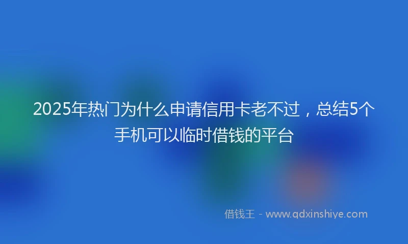 2025年热门为什么申请信用卡老不过，总结5个手机可以临时借钱的平台