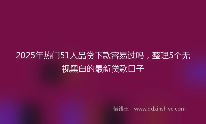 2025年热门51人品贷下款容易过吗，整理5个无视黑白的最新贷款口子