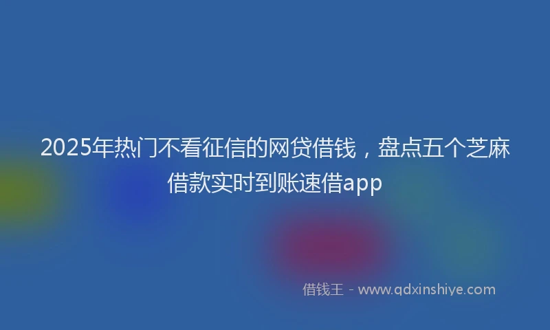 2025年热门不看征信的网贷借钱，盘点五个芝麻借款实时到账速借app