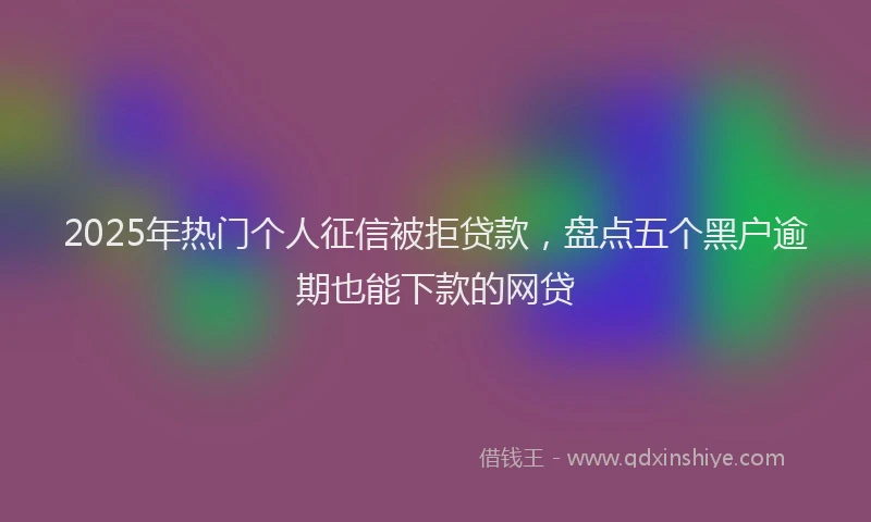 2025年热门个人征信被拒贷款，盘点五个黑户逾期也能下款的网贷