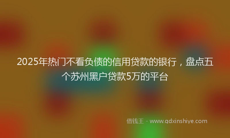 2025年热门不看负债的信用贷款的银行，盘点五个苏州黑户贷款5万的平台