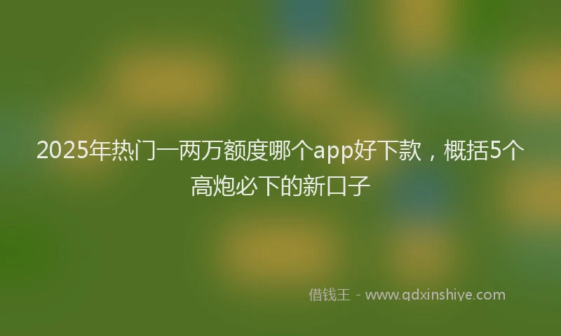 2025年热门一两万额度哪个app好下款，概括5个高炮必下的新口子