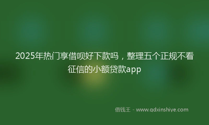 2025年热门享借呗好下款吗，整理五个正规不看征信的小额贷款app