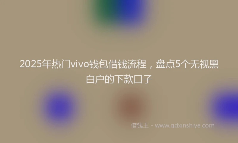 2025年热门vivo钱包借钱流程，盘点5个无视黑白户的下款口子
