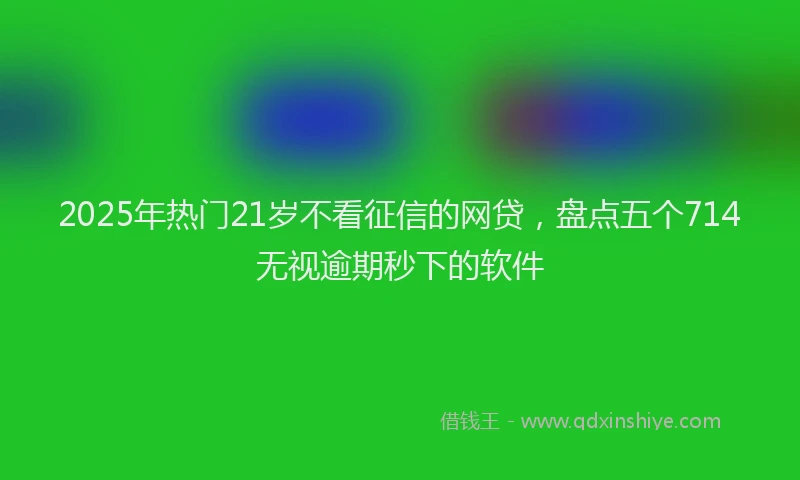 2025年热门21岁不看征信的网贷，盘点五个714无视逾期秒下的软件