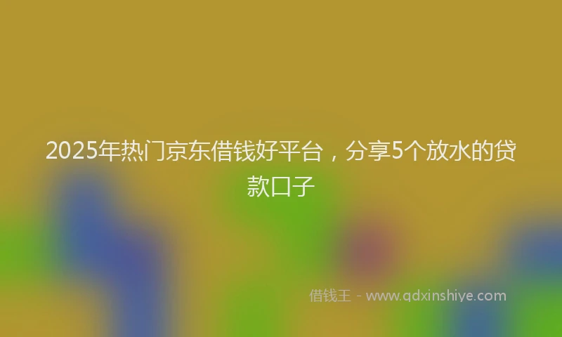 2025年热门京东借钱好平台，分享5个放水的贷款口子