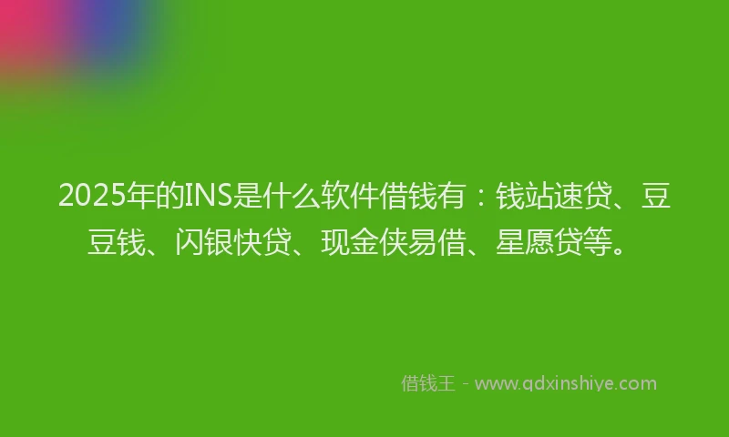 2025年的INS是什么软件借钱有：钱站速贷、豆豆钱、闪银快贷、现金侠易借、星愿贷等。