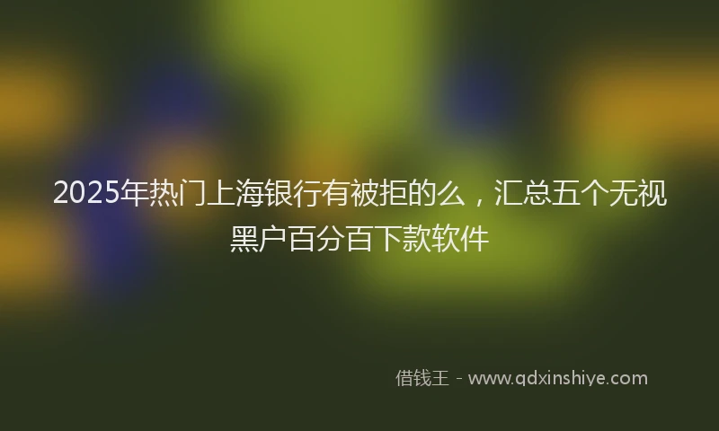 2025年热门上海银行有被拒的么，汇总五个无视黑户百分百下款软件