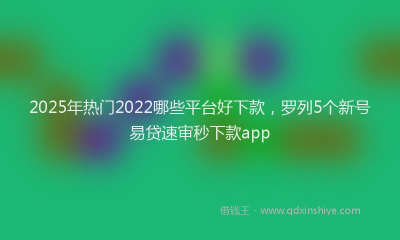 2025年热门2022哪些平台好下款，罗列5个新号易贷速审秒下款app