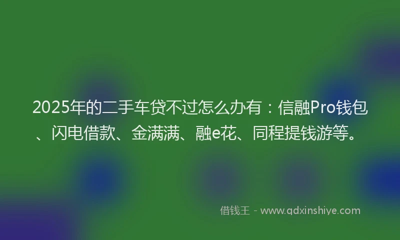 2025年的二手车贷不过怎么办有：信融Pro钱包、闪电借款、金满满、融e花、同程提钱游等。