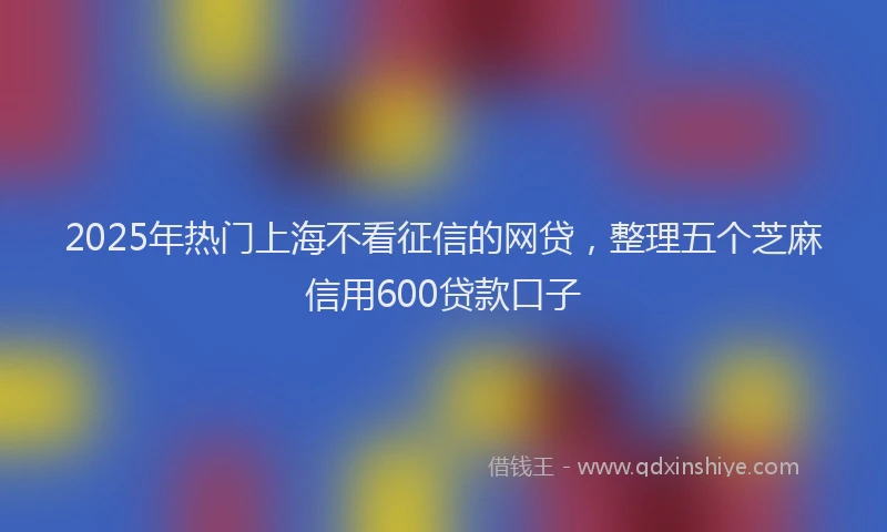 2025年热门上海不看征信的网贷，整理五个芝麻信用600贷款口子