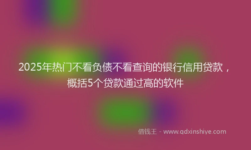 2025年热门不看负债不看查询的银行信用贷款，概括5个贷款通过高的软件