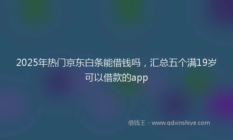 2025年热门京东白条能借钱吗，汇总五个满19岁可以借款的app
