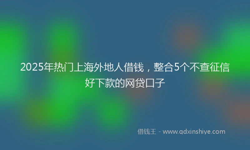 2025年热门上海外地人借钱，整合5个不查征信好下款的网贷口子