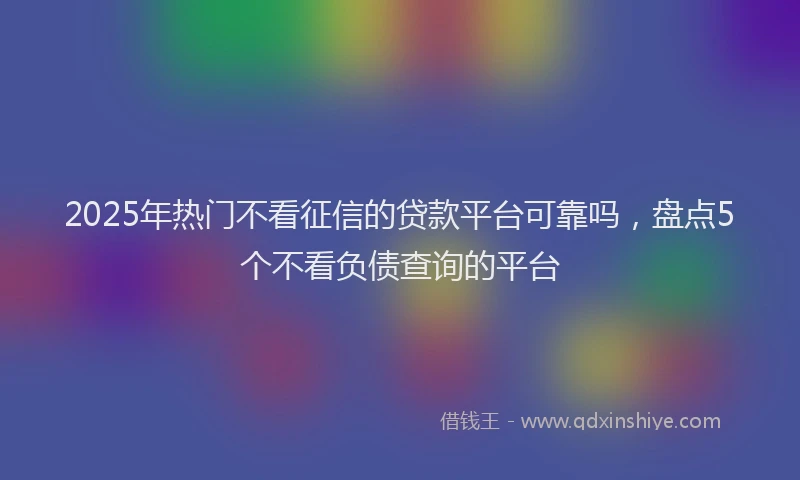 2025年热门不看征信的贷款平台可靠吗，盘点5个不看负债查询的平台