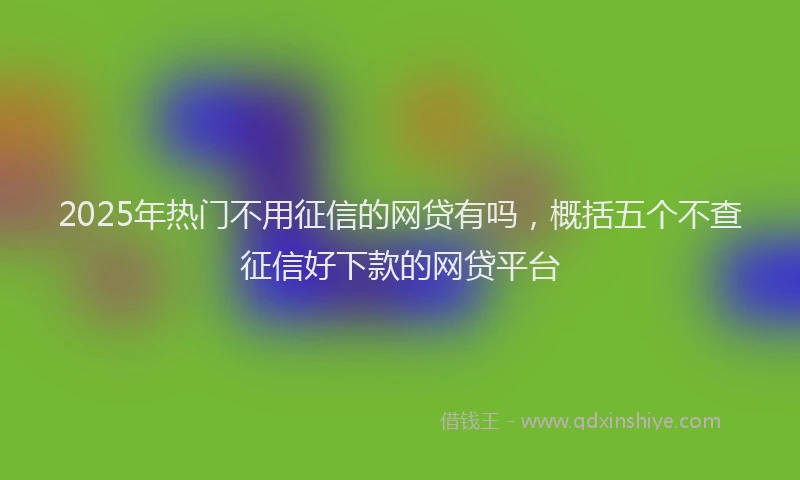 2025年热门不用征信的网贷有吗，概括五个不查征信好下款的网贷平台