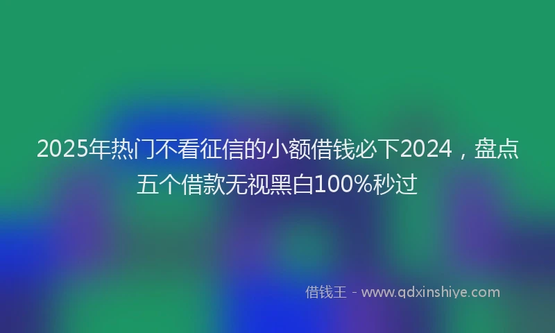 2025年热门不看征信的小额借钱必下2024，盘点五个借款无视黑白100%秒过