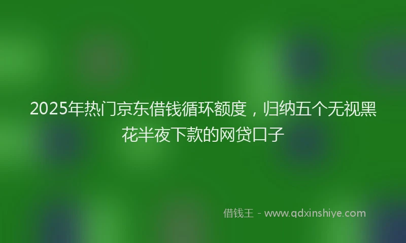 2025年热门京东借钱循环额度，归纳五个无视黑花半夜下款的网贷口子