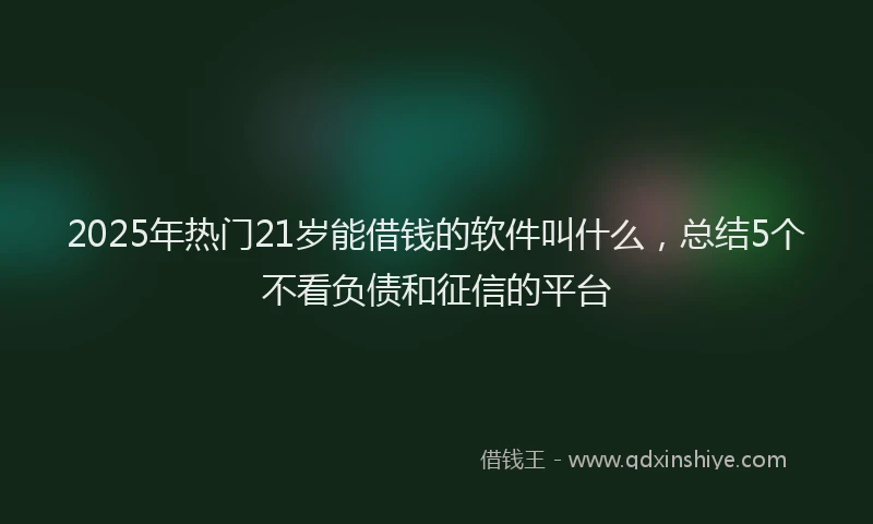 2025年热门21岁能借钱的软件叫什么，总结5个不看负债和征信的平台