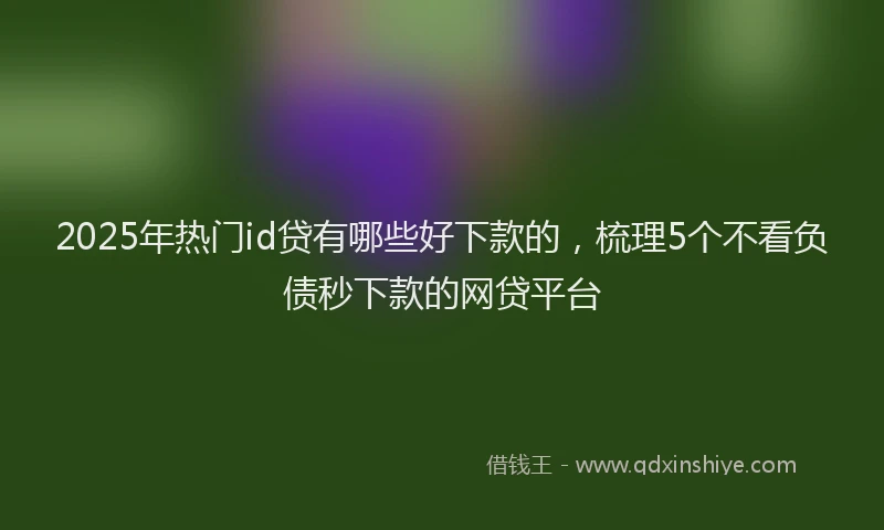2025年热门id贷有哪些好下款的，梳理5个不看负债秒下款的网贷平台