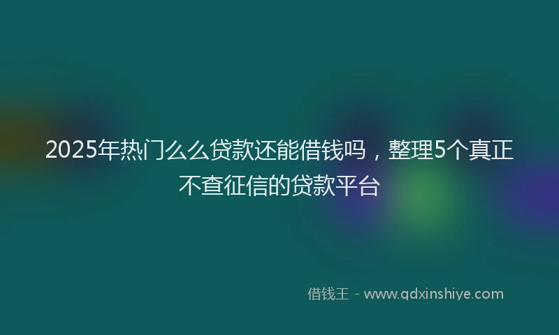 2025年热门么么贷款还能借钱吗，整理5个真正不查征信的贷款平台