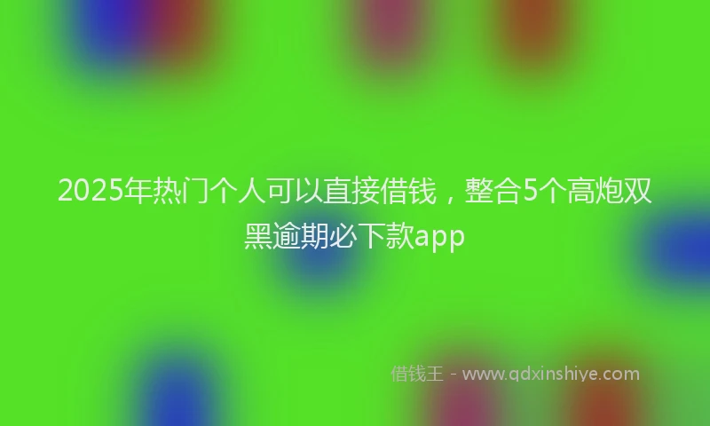 2025年热门个人可以直接借钱，整合5个高炮双黑逾期必下款app
