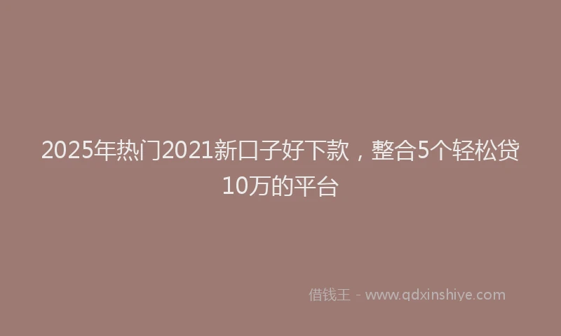 2025年热门2021新口子好下款，整合5个轻松贷10万的平台