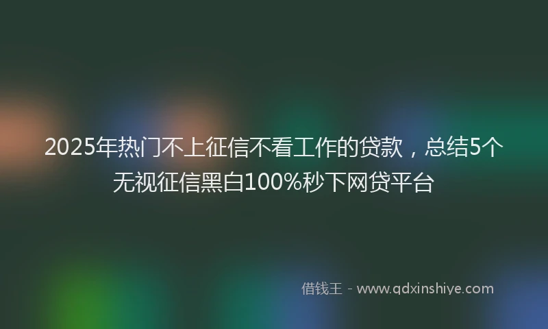 2025年热门不上征信不看工作的贷款，总结5个无视征信黑白100%秒下网贷平台