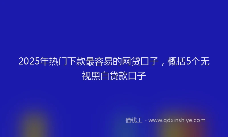 2025年热门下款最容易的网贷口子，概括5个无视黑白贷款口子