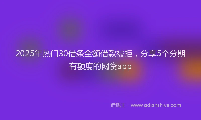 2025年热门30借条全额借款被拒，分享5个分期有额度的网贷app
