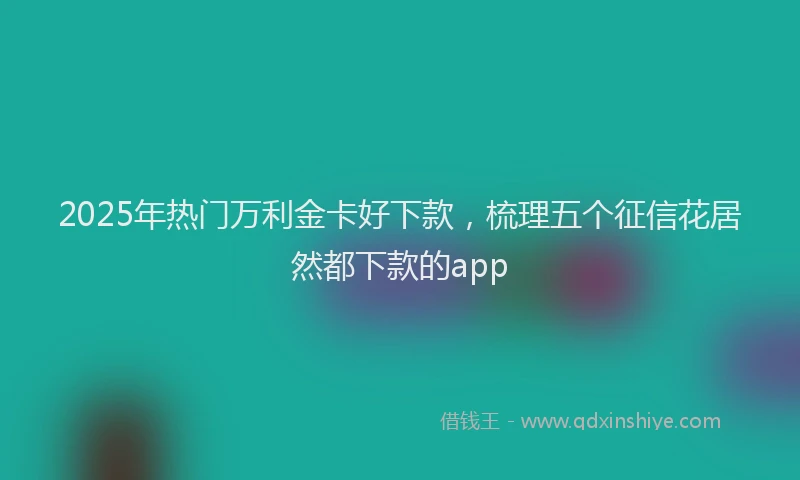 2025年热门万利金卡好下款，梳理五个征信花居然都下款的app